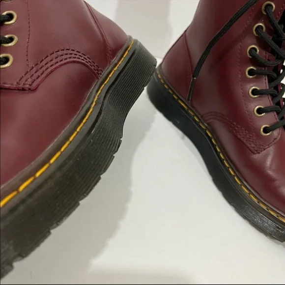 Dr. Martens Zavala Combat Boots Cherry Red 6 - Picture 6 of 12